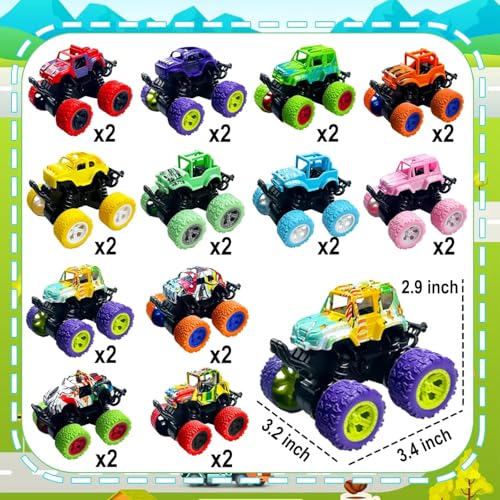 TGIQROVE 6 Pack Mini Monster Trucks Toys for Boys Girls Aged 3 and Above Pull Back Truck Push and Go Friction Powered Car Toys Monster Truck Party Favors Birthday Decorations Classroom Prizes for Kids - Image 5