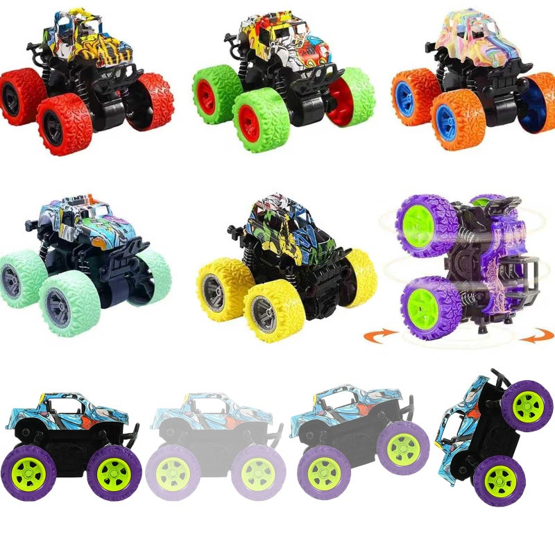 TGIQROVE 6 Pack Mini Monster Trucks Toys for Boys Girls Aged 3 and Above Pull Back Truck Push and Go Friction Powered Car Toys Monster Truck Party Favors Birthday Decorations Classroom Prizes for Kids - Image 3