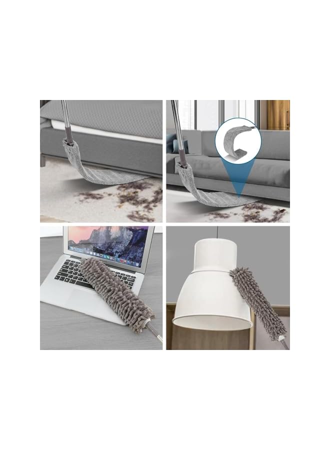 promass Extendable Duster, 4PCS Extension Duster Pole 30-100 Inches, Wall Duster with Removable and Washable Fiber Long Duster, Long Feather Duster for Cleaning Cobweb Brush, Blinds, Furniture, Fan - Image 3