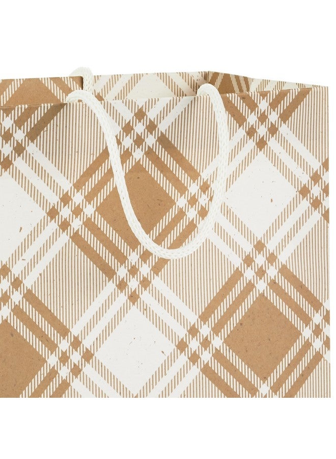 Hallmark Assorted Christmas Gift Bags, Recyclable Kraft Brown with Snowflake, Plaid and Trees (8 Bags: 3 Small 6", 3 Medium 9", 2 Large 13") for Holiday Parties, Hanukkah, Winter Weddings - Image 4