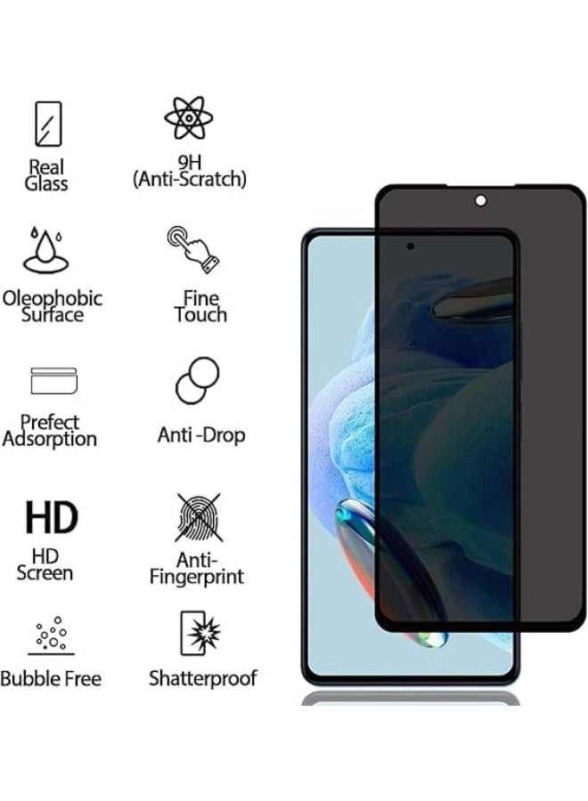 Lion Store full tempered glass screen protector, anti-spy and privacy-supporting, compatible with Xiaomi Redmi Note 13 4G, pack of two - Image 2