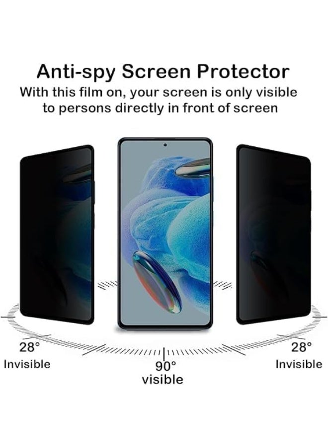 Lion Store full tempered glass screen protector, anti-spy and privacy-supporting, compatible with Xiaomi Redmi Note 13 4G, pack of two - Image 3