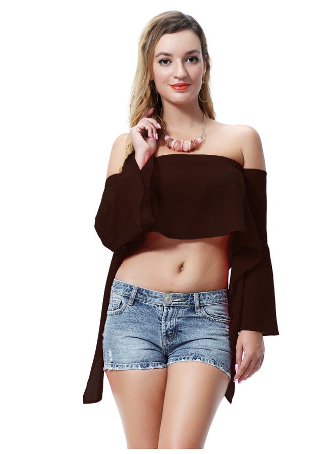 24 Color  European And American Women's Shoulder Collar Rubber Ribbon Women's T-shirt Ml550