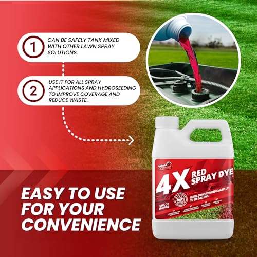 Not Rocket Sciences 32oz 4X Red Spray Dye - Makes 128 Gallons of Concentrated Spray Pattern Indicator Dye, Ideal Fertilizer Marking, Lawn Turf Mark and Marker, Mark Where You've Sprayed with Red Color Indicator - Image 5