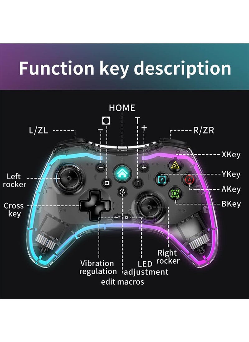 Sweet seven Wireless Pro Controller for Nintendo Switch - Turbo Support, Wake-up Function, Adjustable LED  - Image 5