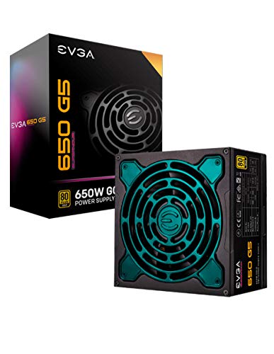 EVGA 650 G5, 80 Plus Gold 650W, Fully Modular, ECO Mode with Fdb Fan, 100% Japanese Capacitors, 10 Year Warranty, Compact 150mm Size, Power Supply 220-G5-0650-X1 - Image 1