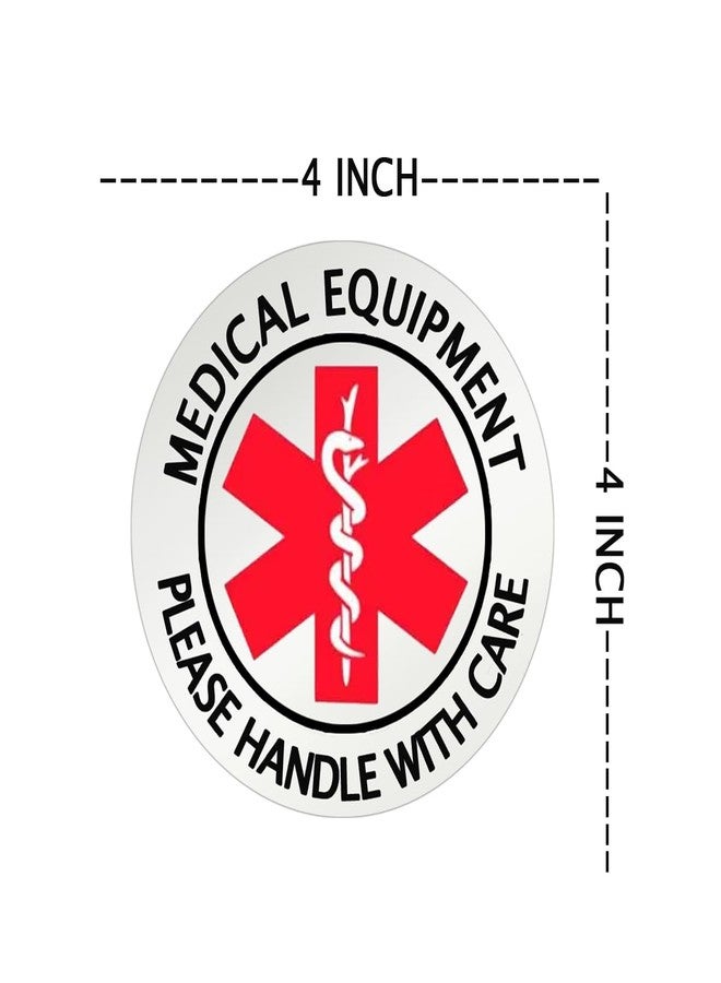 Top label 10 Pcs Medical Alert Equipment Luggage Tag Stickers,4 Inches Handle with Care Sticker for Medical Supplies,Fragile Medical Equipment Inside Stickers - Image 2