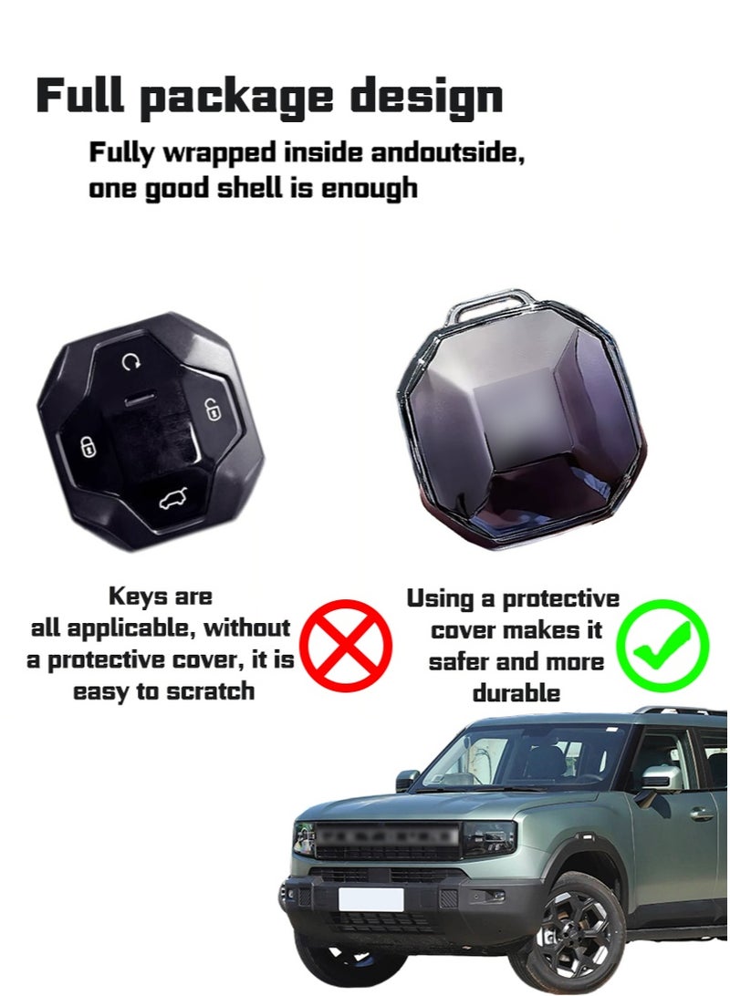 JETOUR The car key protector is suitable for the 1:1 special design and development of Jetour T2 gasoline car and hybrid car key bag, with fashionable appearance, wear resistance and anti-falling, which better protects the original car key. - Image 4