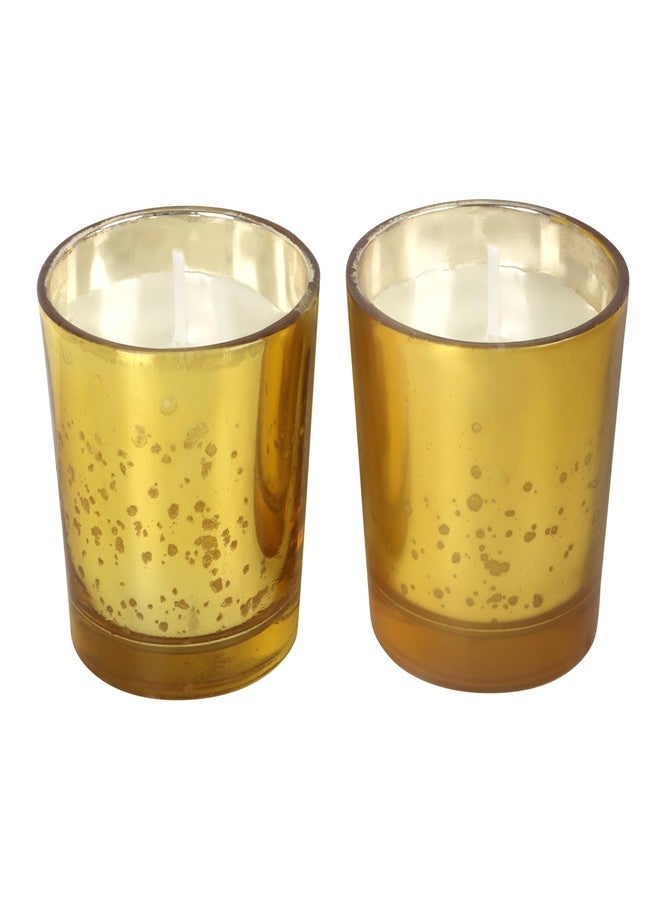 Quace عبوة من شمعتين معطرتين برائحة الياسمين من كوايس - شموع نذرية زجاجية ذهبية لتزيين المنزل والاسترخاء وتقديمها كهدية - Image 5