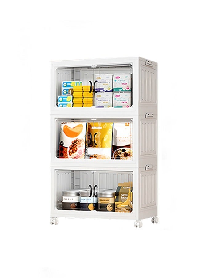 Generic Foldable Storage Cabinet, Utility Drawer Shelves with Wheels, Multi-Purpose Pantry Organizer for Small Spaces  - Image 1