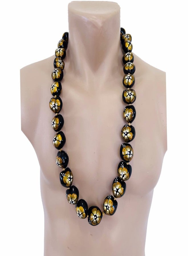 Zero Gravity Hawaii Hawaiian Jewelry 32" Gold Hibiscus Flower Kukui Nut Graduation Wedding Lei Necklace - Image 2
