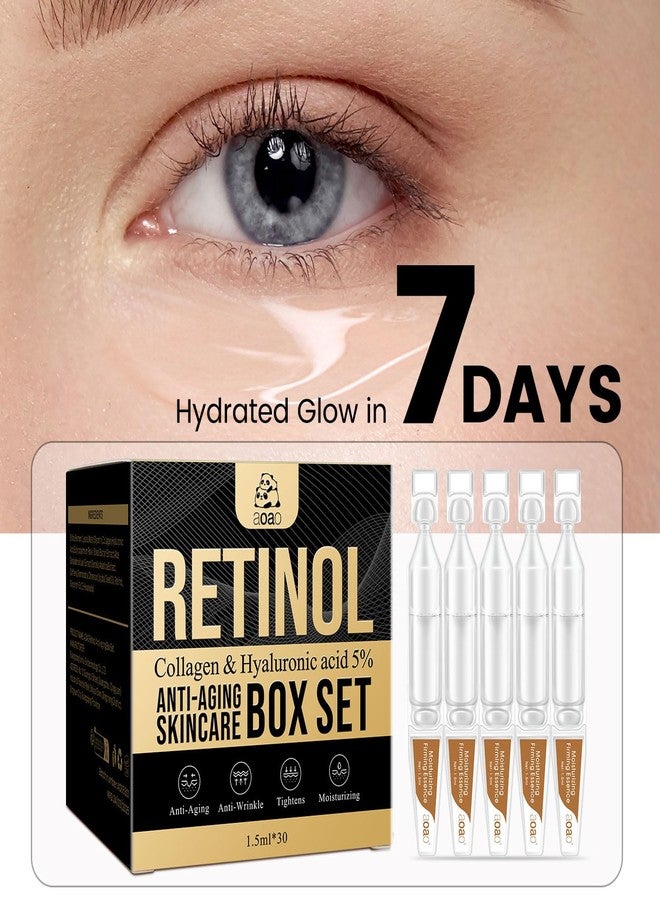 AOAO Anti Aging Face Serum with Retinol & Collagen – Ultra Hydrating & Firming Facial Essence for Men, Single-Use Vials Moisturizing to Smooth Skin, Reduce Wrinkles, Boost Radiance (Retinol Serum_2) - Image 4