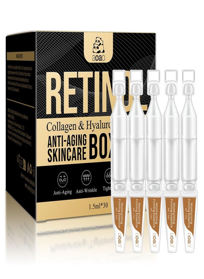 AOAO Anti Aging Face Serum with Retinol & Collagen – Ultra Hydrating & Firming Facial Essence for Men, Single-Use Vials Moisturizing to Smooth Skin, Reduce Wrinkles, Boost Radiance (Retinol Serum_2) - Image 1