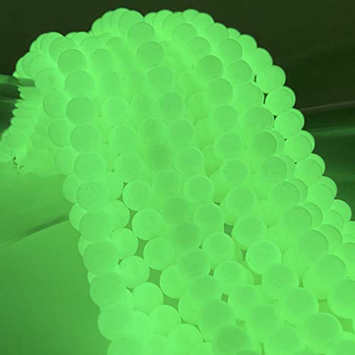 ABC GEMS USA ABCGEMS Glow-in-Dark Mexican Olive-Green Aragonite Beads (AKA Cave Calcite- Extremely Rare) Healing Energy Chakra Crystal Stone Ideal for Bracelet Necklace DIY Jewelry Making Smooth Round Tiny 6mm - Image 5