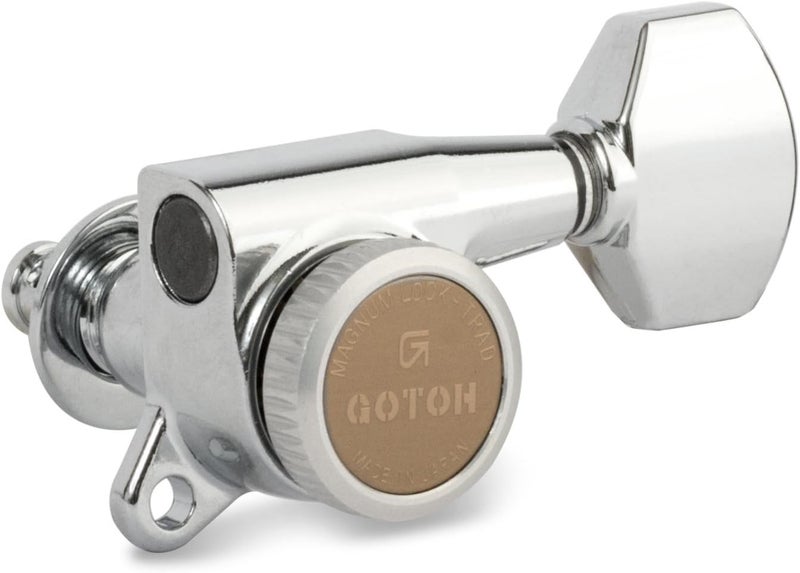 Gotoh Magnum Lock-Trad 6-In-Line Guitar Tuners, Chrome - Image 2