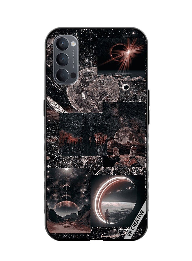 VR CREATIVE غطاء حماية لهاتف أوبو رينو 4 برو 5G بتصميم جالاكسي متعدد الألوان - Image 1
