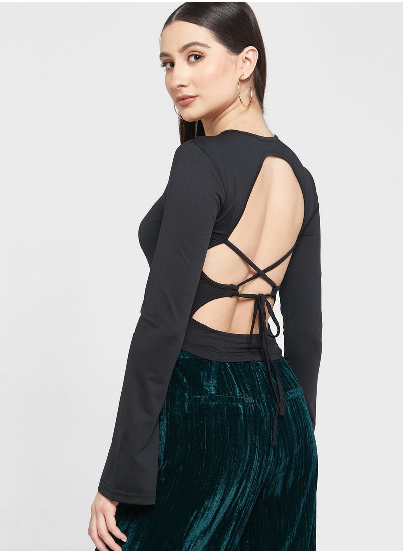 ONLY - Open Back Tie Detail Top - Image 1