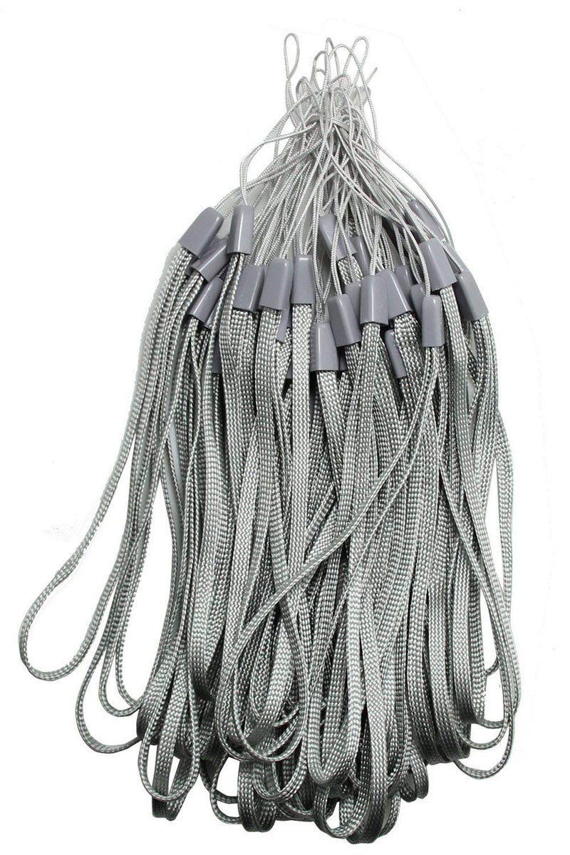 FINENIC Nylon Lanyard Keychain and Badge Holder - 7 Inch Hand Wrist Strap for USB Flash Drives, Keys, ID Name Tag Badge Holders and Other Portable Items - 50PCS Ash - Image 1