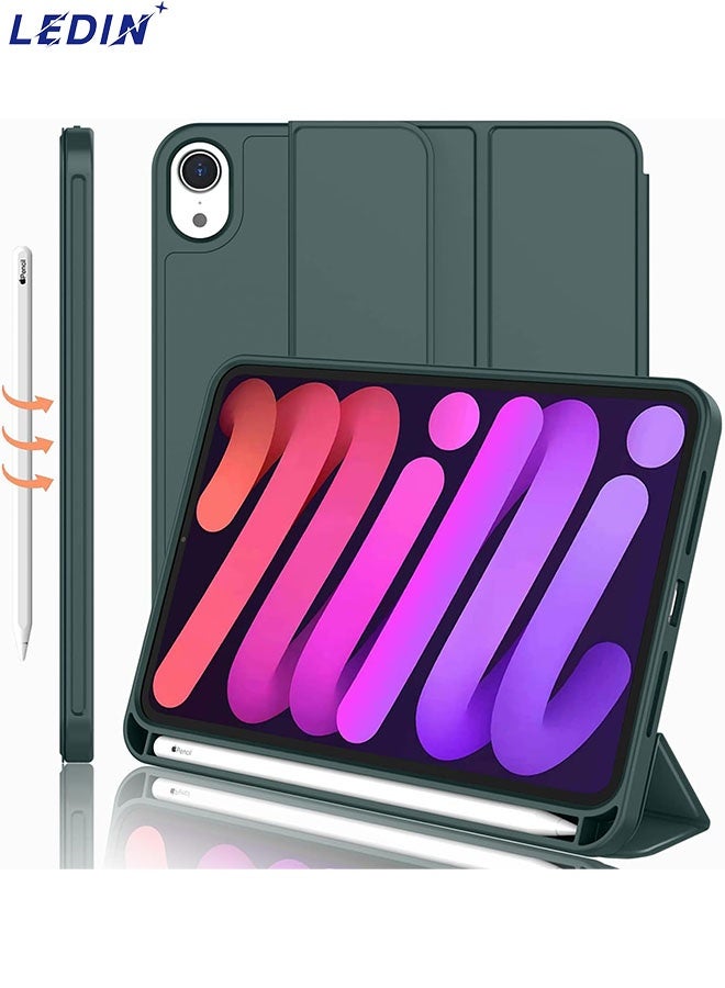 LEDIN iPad mini 7 Case 2024 (A17 Pro), iPad mini 6 Case (8.3-Inch,2021 Model), iPad mini 7th/6th Generation Case with Pencil Holder, Trifold Stand Smart Case with Soft TPU Back - Image 1