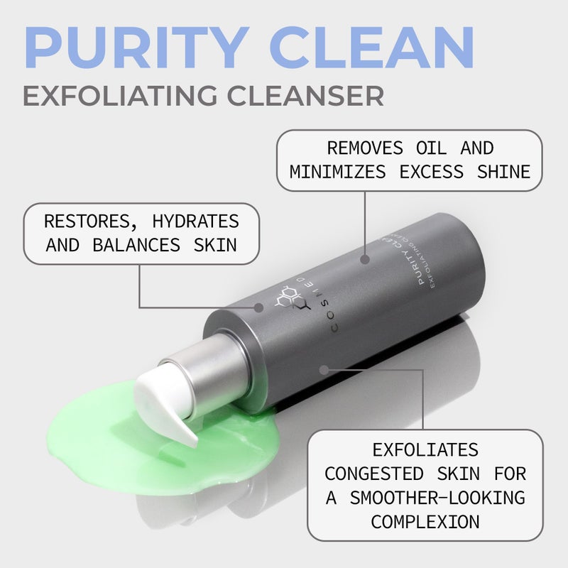 COSMEDIX Purity Clean Exfoliating Facial Cleanser â€“ Moisture-Rich Rejuvenating Face Wash for Fine Lines & Uneven Skin Tone â€“ Essential Oils for Radiant, Even Complexion â€“ 150 ml / 5 fl oz - Image 2