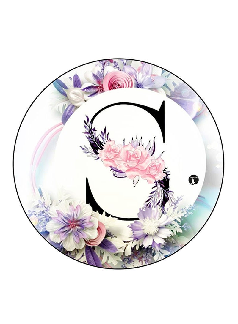 RKN The Letter S Printed Mouse Pad Round  Multicolour