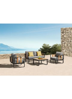 HIGOLD Magic 4-Piece Elegant and Modern Design 4-Seater Seating Set Grey and Brown 155.407 x 155.407 x 155.407 cm 316120 