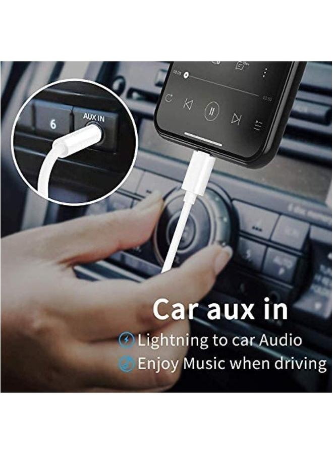 PROMASS iPhone AUX Cable for Car, MFi Certified Viton Lightning to 3.5mm Cable, Stereo AUX Audio Cable Compatible with iPhone 14 Pro Max & iPhone 14 Pro, 14 Plus, 14, 13 Pro Max, 13, 13 Pro, 12, 11, SE 2020, XS, XR, X, 8, 7, 1m - 3.3ft, White - Image 5