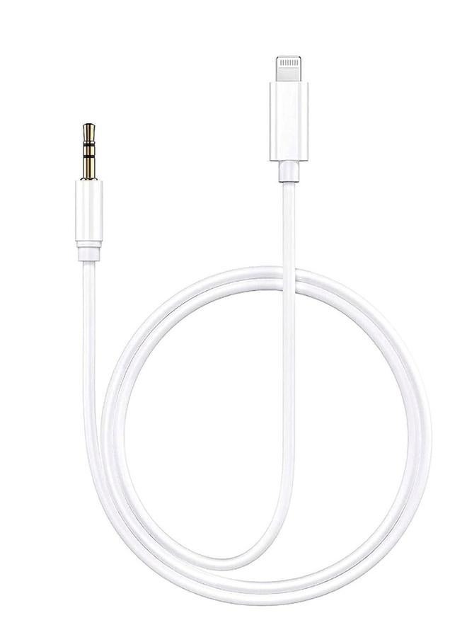 PROMASS iPhone AUX Cable for Car, MFi Certified Viton Lightning to 3.5mm Cable, Stereo AUX Audio Cable Compatible with iPhone 14 Pro Max & iPhone 14 Pro, 14 Plus, 14, 13 Pro Max, 13, 13 Pro, 12, 11, SE 2020, XS, XR, X, 8, 7, 1m - 3.3ft, White - Image 3
