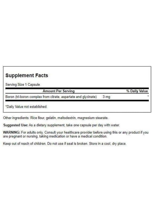 SWANSON مجمع بورون ثلاثي من سوانسون - دعم صحة العظام والمفاصل الطبيعية - مكمل معدني يحتوي على سترات وأسبارتات وجليسينات - (250 كبسولة) (عبوتان)  - Image 2