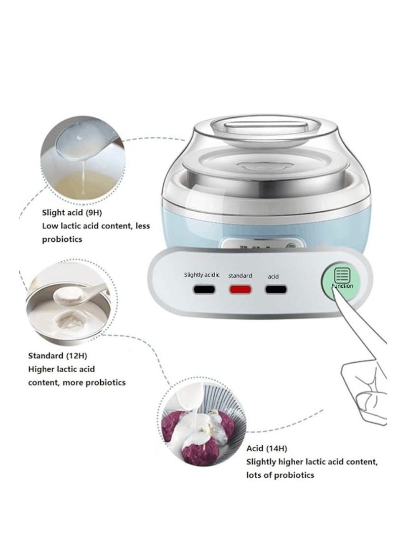 Yogurt Maker with Stainless Steel Base Digital Display, Automatic Timer + 4 Ceramic Cups with BPA Free Lids, Perfect for Homemade Yogurt, Kids Yogurt or Take-Away Breakfast