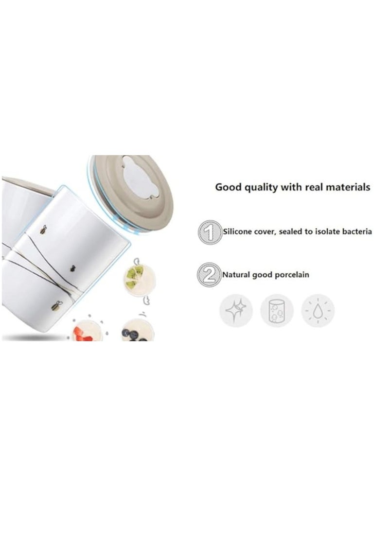 Yogurt Maker with Stainless Steel Base Digital Display, Automatic Timer + 4 Ceramic Cups with BPA Free Lids, Perfect for Homemade Yogurt, Kids Yogurt or Take-Away Breakfast