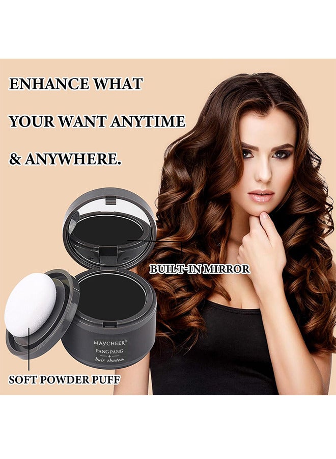 MAYCHEER Hairline Powder Magical Instantly Hair Line Shadow Quick Cover Hair Root Concealer With Puff Touch Root Cover Up For Thinning Hair Waterproof (Black) - Image 3
