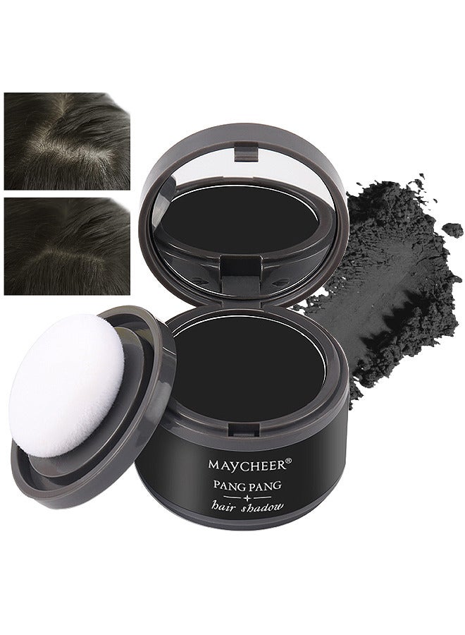 MAYCHEER Hairline Powder Magical Instantly Hair Line Shadow Quick Cover Hair Root Concealer With Puff Touch Root Cover Up For Thinning Hair Waterproof (Black) - Image 1
