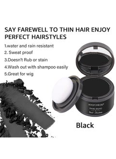 MAYCHEER Hairline Powder Magical Instantly Hair Line Shadow Quick Cover Hair Root Concealer With Puff Touch Root Cover Up For Thinning Hair Waterproof (Black)  - Image 4