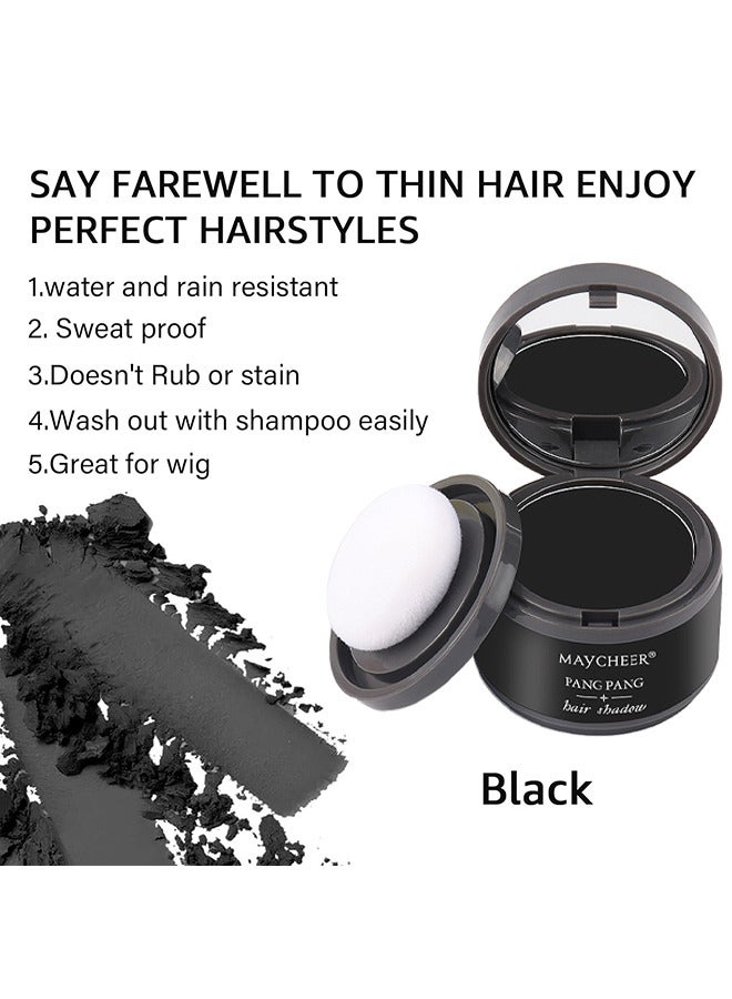 MAYCHEER Hairline Powder Magical Instantly Hair Line Shadow Quick Cover Hair Root Concealer With Puff Touch Root Cover Up For Thinning Hair Waterproof (Black) - Image 4