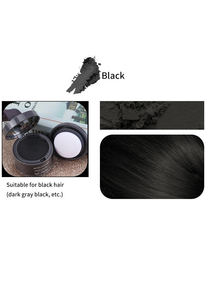MAYCHEER Hairline Powder Magical Instantly Hair Line Shadow Quick Cover Hair Root Concealer With Puff Touch Root Cover Up For Thinning Hair Waterproof (Black) - Image 2