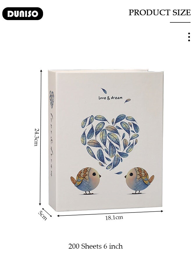 ألبوم صور، 28*30*6 سم، كتاب ألبوم صور 200 صورة، ألبوم غلاف كرتوني، ألبوم للعائلة/الزفاف/السفر/الطفل، تخزين الأعمال الفنية أو بطاقات البريد، كتاب ذاكرة صفحات فارغة - Image 5