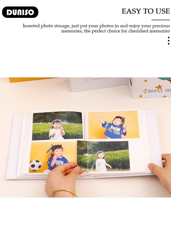 ألبوم صور، 28*30*6 سم، كتاب ألبوم صور 200 صورة، ألبوم غلاف كرتوني، ألبوم للعائلة/الزفاف/السفر/الطفل، تخزين الأعمال الفنية أو بطاقات البريد، كتاب ذاكرة صفحات فارغة - Image 2