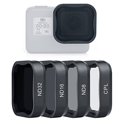 SOONSUN ND Filter Kit for GoPro Hero 5/6/7 Black, 4-Pack (ND8, ND16, ND32, CPL), Multi-Coated Optical Glass Neutral Density & Polarizer Lens Filter with Storage Case - Image 1