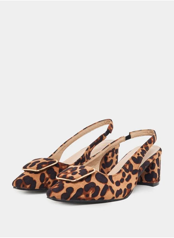 Styli Slingback Animal Print Formal Shoes