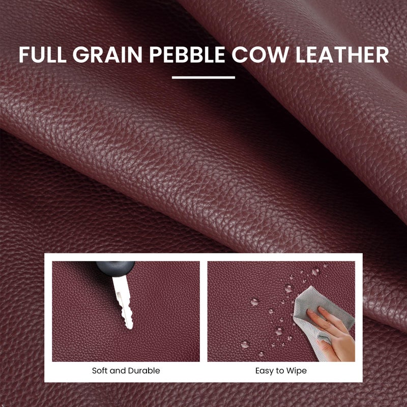 befen Genuine Leather Slouchy Hobo Purses for Women, Casual Hobo Bags Real Top Grain Leather Tote Handbags Women's Burgundy Shoulder Satchel for Shopping, Outing, Travel - Image 3