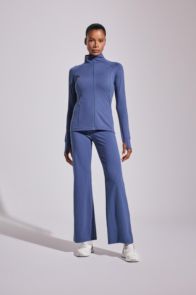 DeFacto Blue Woman Wide Leg Shaping High Waist Soft Touch Sports Sweatpants Casual - Image 2