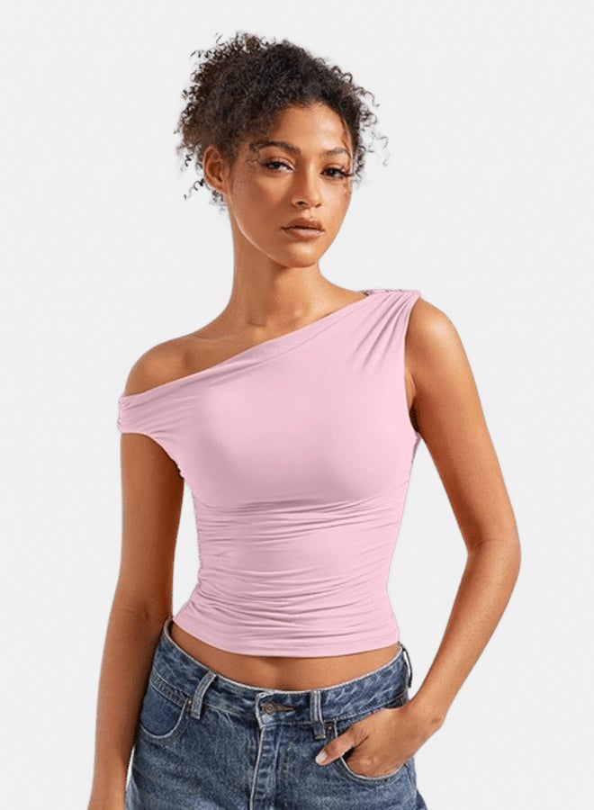 lavex, Women Draped Shoulder Top Kashmir Color