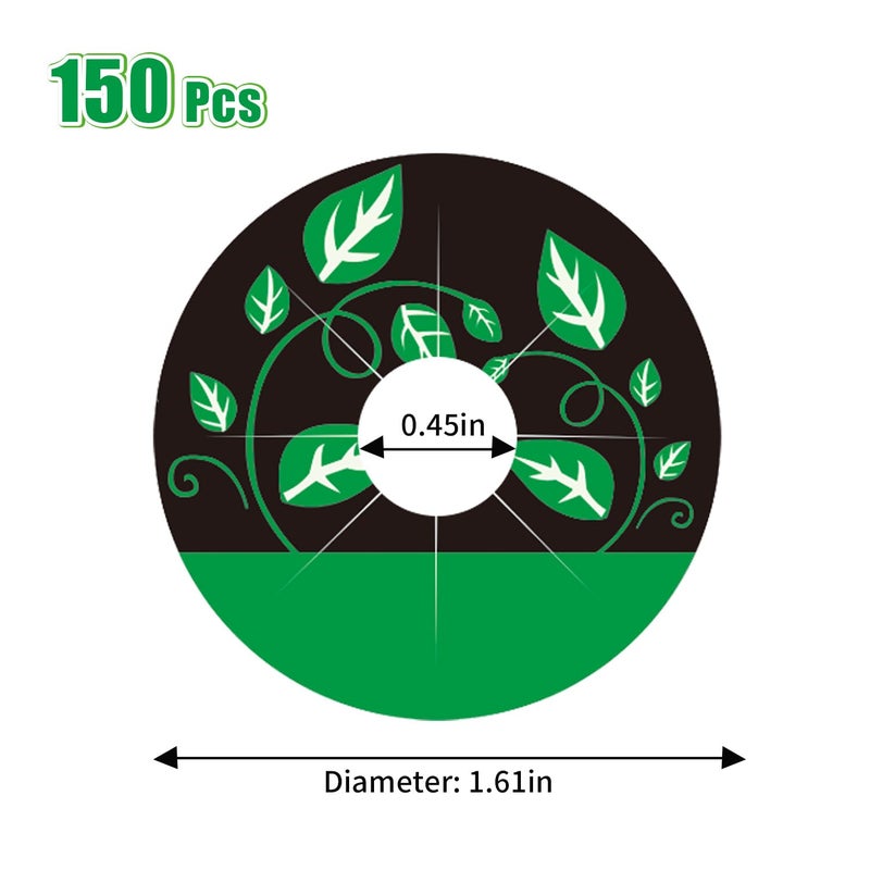 Dryades 150Pcs Seed Pod Labels Stickers, PVC Hydroponics Growing System Grow Baskets Round Peel Labels for Plant Germination Growth Recording (41mm) - Image 2