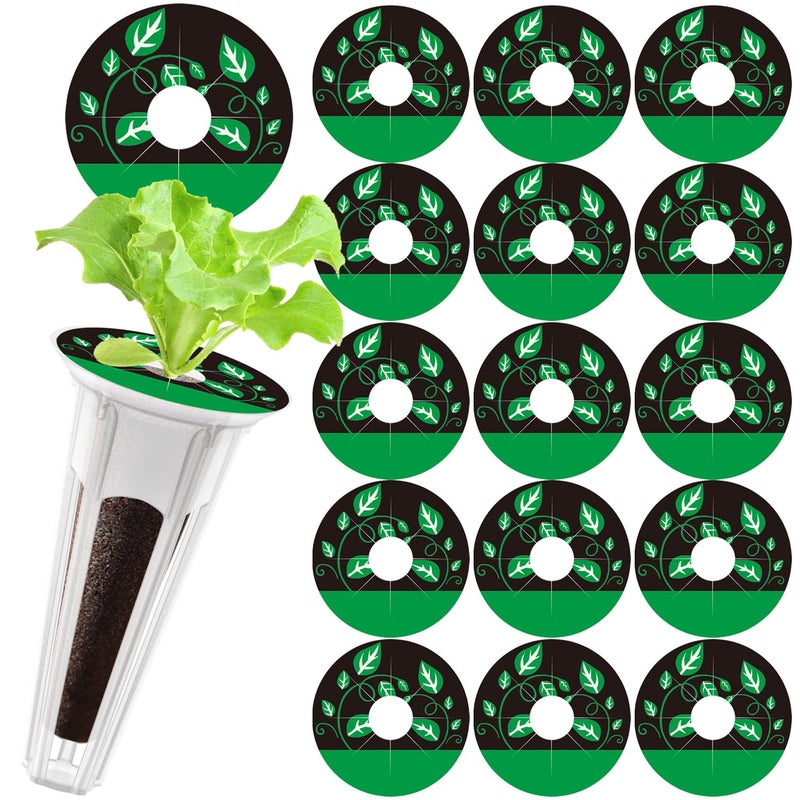 Dryades 150Pcs Seed Pod Labels Stickers, PVC Hydroponics Growing System Grow Baskets Round Peel Labels for Plant Germination Growth Recording (41mm) - Image 1