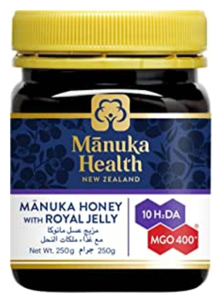 Manuka health Manuka Honey with Royal Jelly, MGO 400+ Pure New Zealand Honey 250g - Image 1