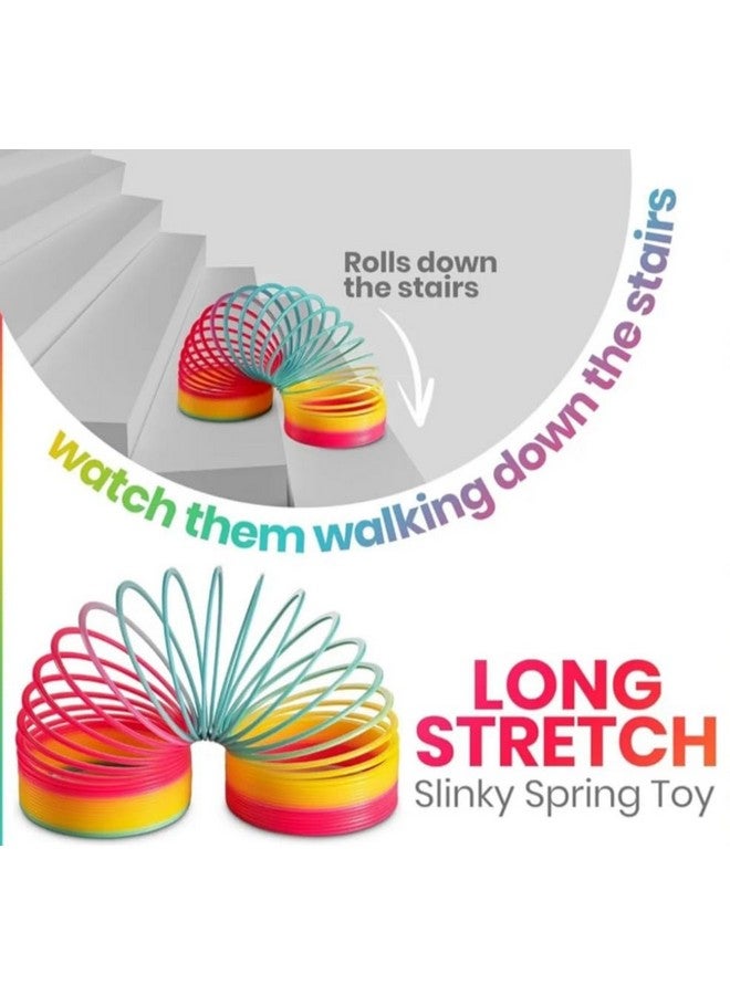 ار اس لعبة RS Magic Spring Coil Toy Slinky الملونة على شكل قوس قزح كبيرة الحجم (عبوة من قطعتين) - Image 4