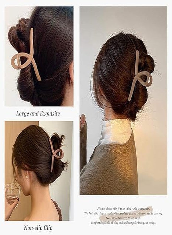 Cerrito Hair Claw Clips for Women Girls - 4 Pcs Large Strong Hold Clamps for Thick Thin Hair, Matte Nonslip Jaw Clips, Neutral Butterfly Claw, Styling, Hair Accessories, Ponytail Holder, Multicolor - Image 3