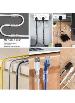 Generic Self-Adhesive Cable Clips, Cable Organizer for 6-8 MM cable, Wire Clamp Sticky Clear Cable Clip Management Organizer Drop Wire Holder for TV PC Cable Desktop Home Office, 100 Pieces, Clear  - Image 2