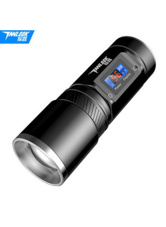 Loquat Four Light Source Fishing Light Night Fishing White Blue Light Purple Light Super Bright Fish Light Pull Bait Light Zoom Charging Fishing Light-Color:Black (light + Charger + Waterproof Bag) - Image 5